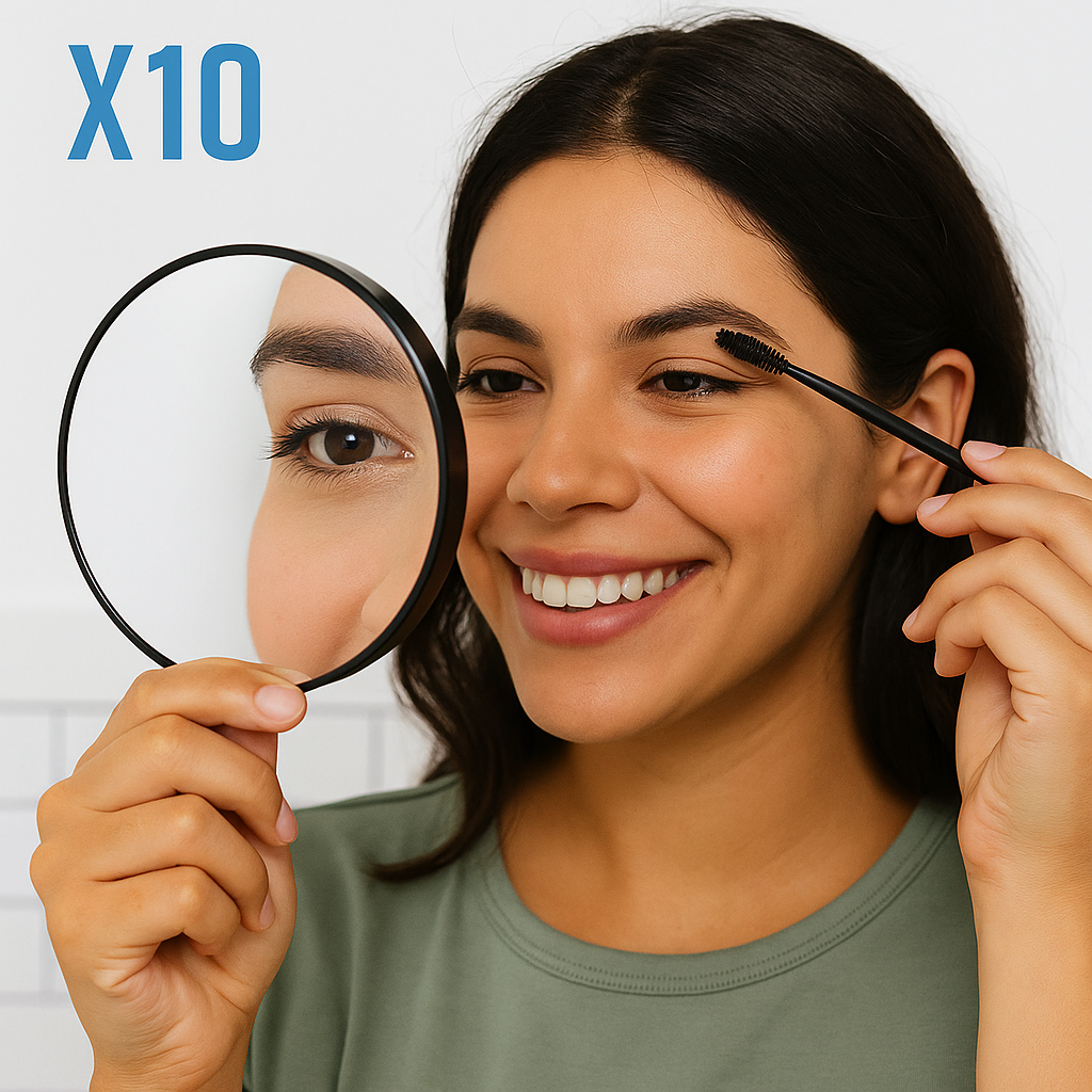 🔍✨ Espejo de Aumento 10x con Ventosas – Compacto, Práctico y Súper Útil