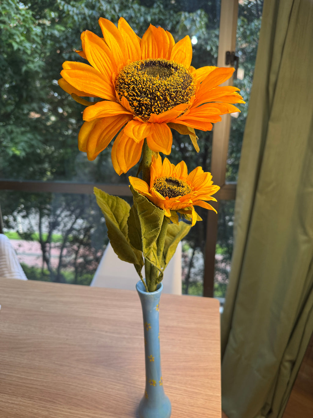 🌻💙 Matera Alta de Cerámica Azul + Plantas Artificiales 🌻💡